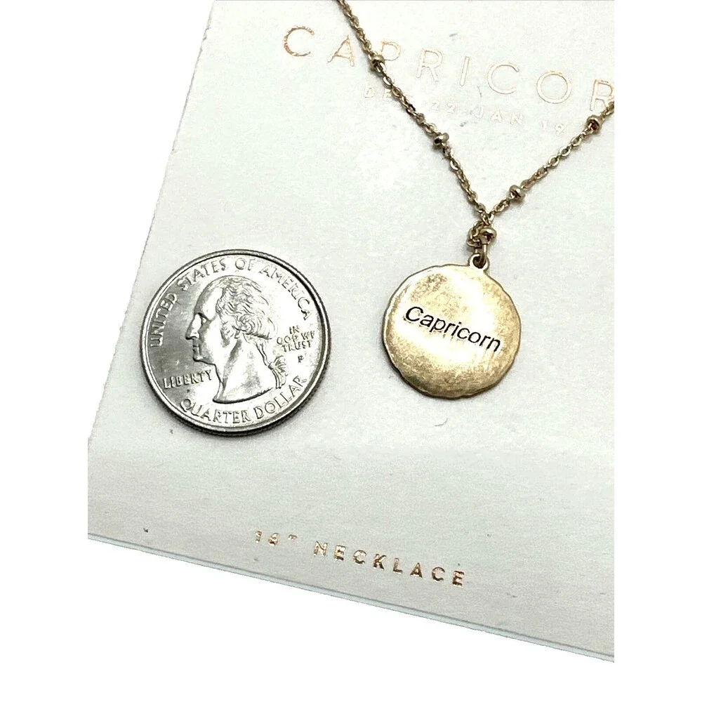 Lauren Conrad Capricorn Pendant Necklace Gold Tone Zodiac Charm LC 16